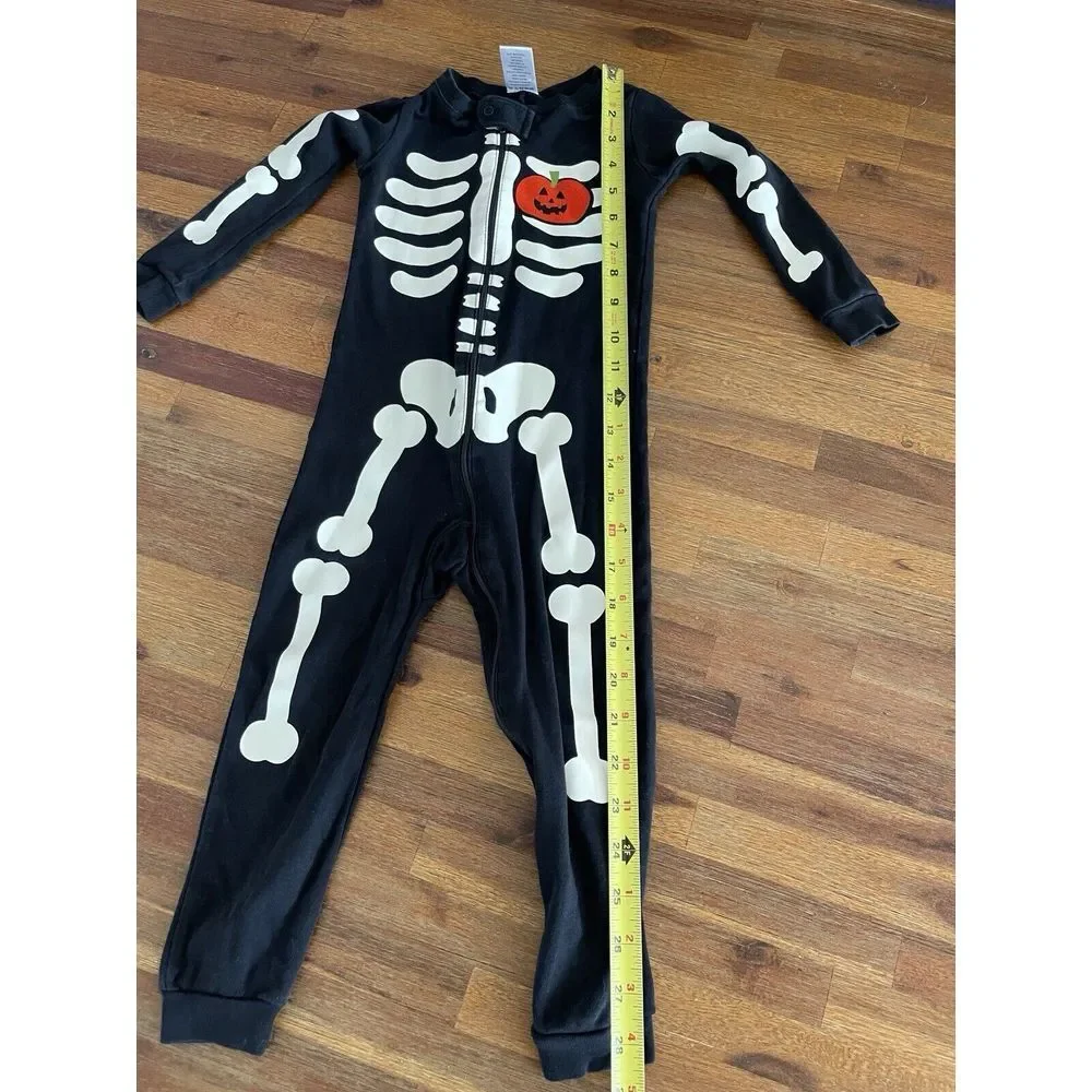 Gymboree Skeleton Body Suit‎ Halloween  Pumpkin Heart Size 2T